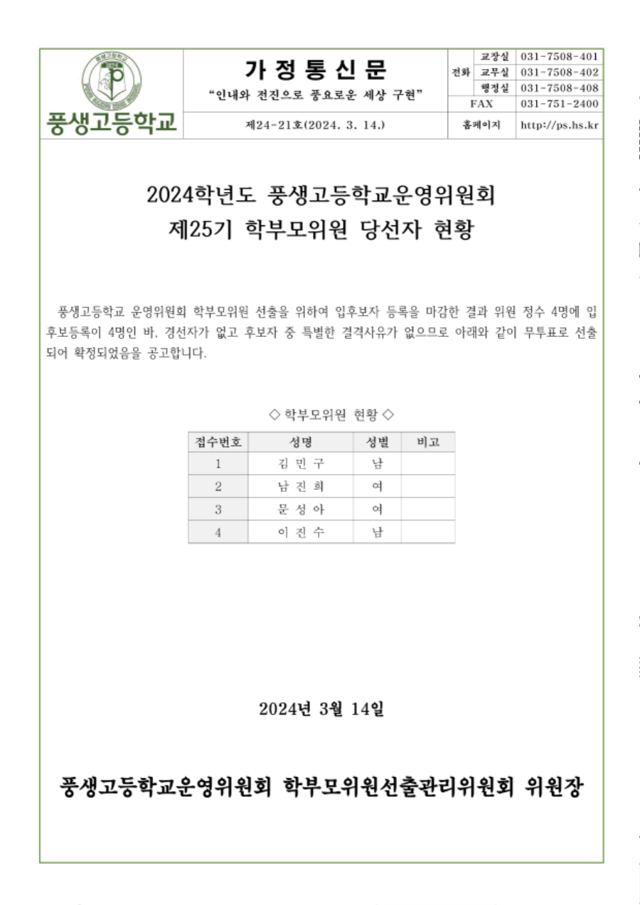 [가정통신문]2024학년도 제25기 학부모위원 당선자 현황_1.png